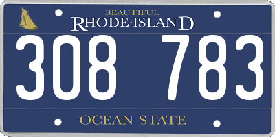 RI license plate 308783