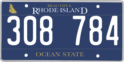 RI license plate 308784