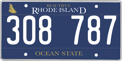 RI license plate 308787