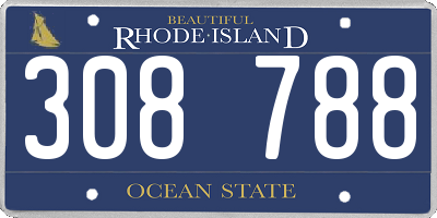 RI license plate 308788