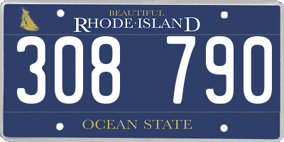 RI license plate 308790