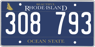 RI license plate 308793