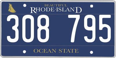 RI license plate 308795