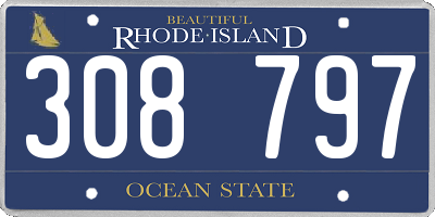 RI license plate 308797