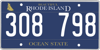 RI license plate 308798