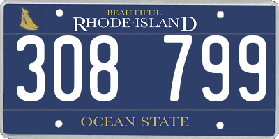 RI license plate 308799