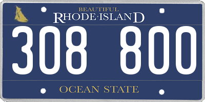 RI license plate 308800