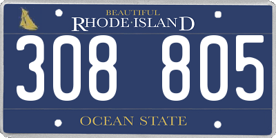 RI license plate 308805