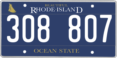 RI license plate 308807