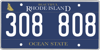 RI license plate 308808
