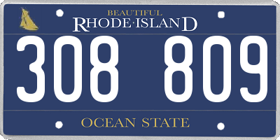 RI license plate 308809