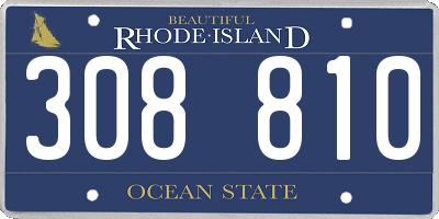 RI license plate 308810