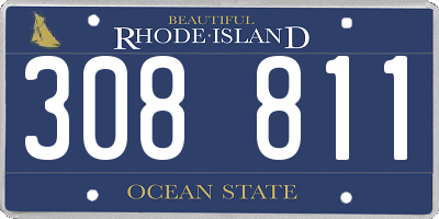 RI license plate 308811