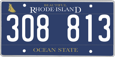 RI license plate 308813