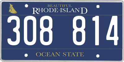 RI license plate 308814