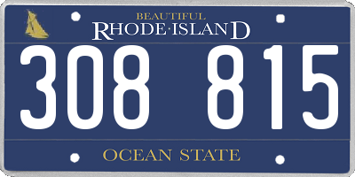RI license plate 308815