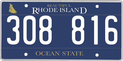 RI license plate 308816