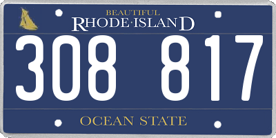 RI license plate 308817