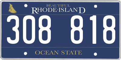 RI license plate 308818