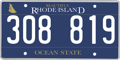 RI license plate 308819