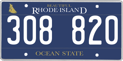 RI license plate 308820