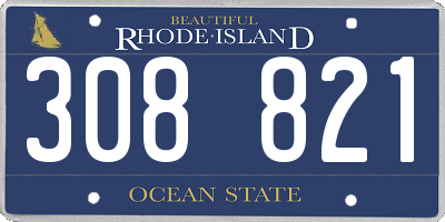 RI license plate 308821
