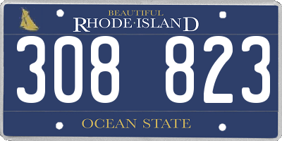 RI license plate 308823