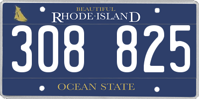 RI license plate 308825