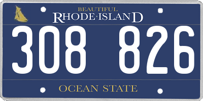 RI license plate 308826