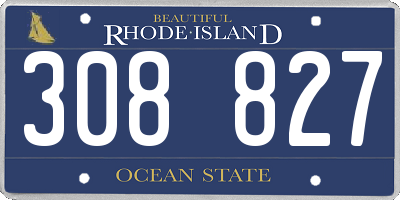 RI license plate 308827