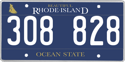 RI license plate 308828