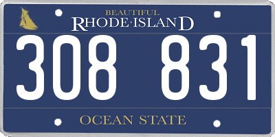 RI license plate 308831