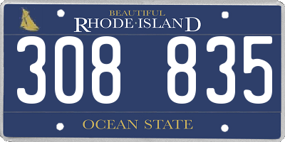 RI license plate 308835