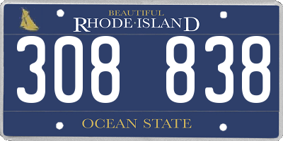 RI license plate 308838