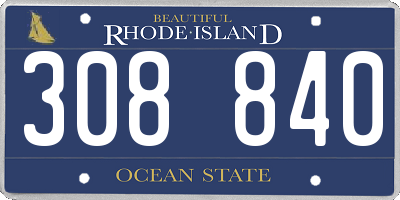 RI license plate 308840