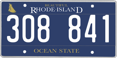 RI license plate 308841