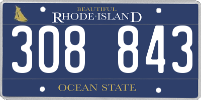 RI license plate 308843