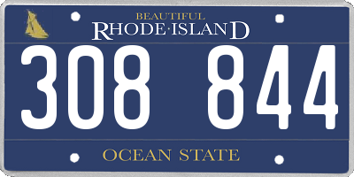 RI license plate 308844