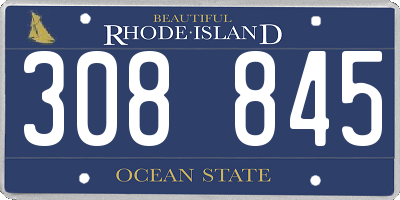 RI license plate 308845