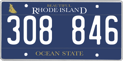 RI license plate 308846