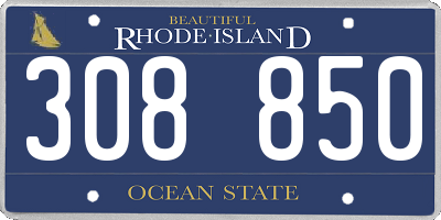 RI license plate 308850