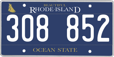 RI license plate 308852