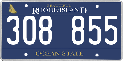 RI license plate 308855