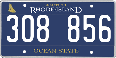 RI license plate 308856