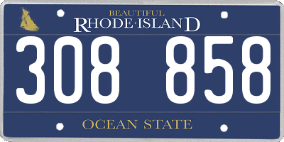 RI license plate 308858