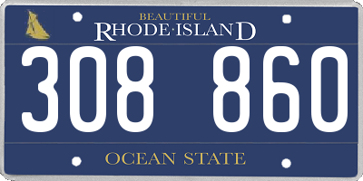 RI license plate 308860