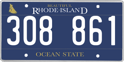 RI license plate 308861