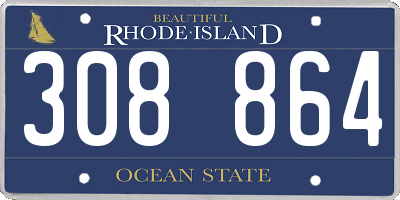 RI license plate 308864