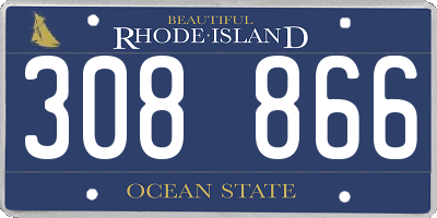 RI license plate 308866