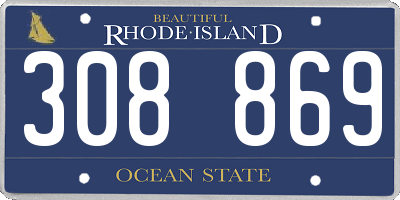 RI license plate 308869